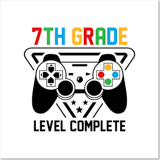 7th Grade Level Complete Gamer Boys Graduation Gifts Posters and Art